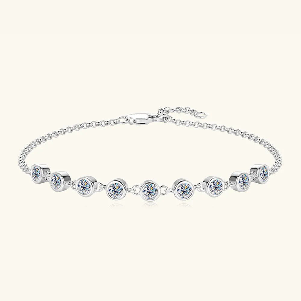 Inlaid Moissanite 925 Sterling Silver Bracelet5088017c-4897-4233-a734-71ae51bd52e5-Max