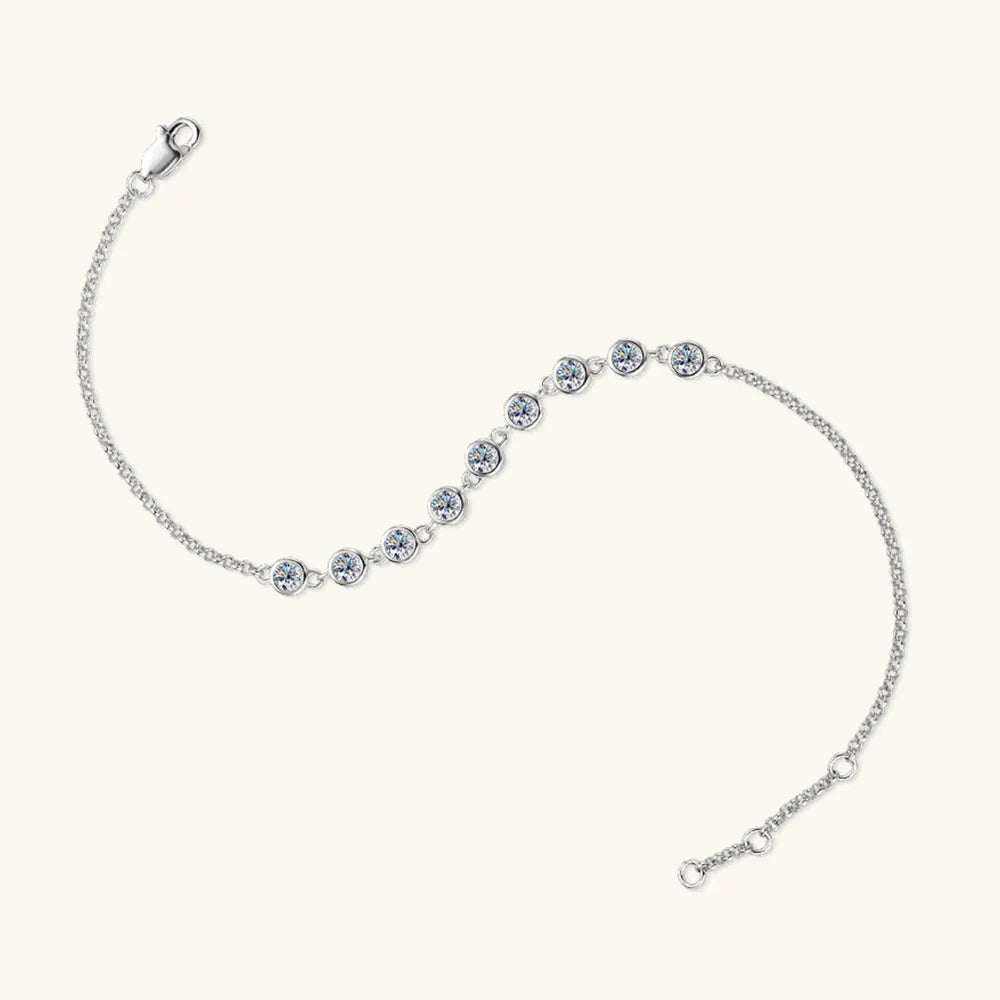 Inlaid Moissanite 925 Sterling Silver Braceletff46b328-fd2e-4c20-b586-74a6270e03c6-Max